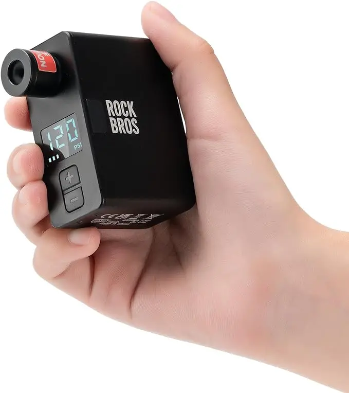 ROCKBROS Mini Portable Cordless Tire Pump - 100PSI Wireless Outdoor Inflator, Type-C Rechargeable, Presta-Schrader Valve, Ebike & Bicycle Accessories, Cycling Gift for Men Women