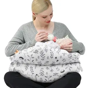 Chilling Home Nursing Pillow Adjustable Baby Pillow for Breast Feeding Bottle Feeding Large Size More Support for Mom and Baby Breastfeeding Essentials for Newborn Removable Cover Machine Washable