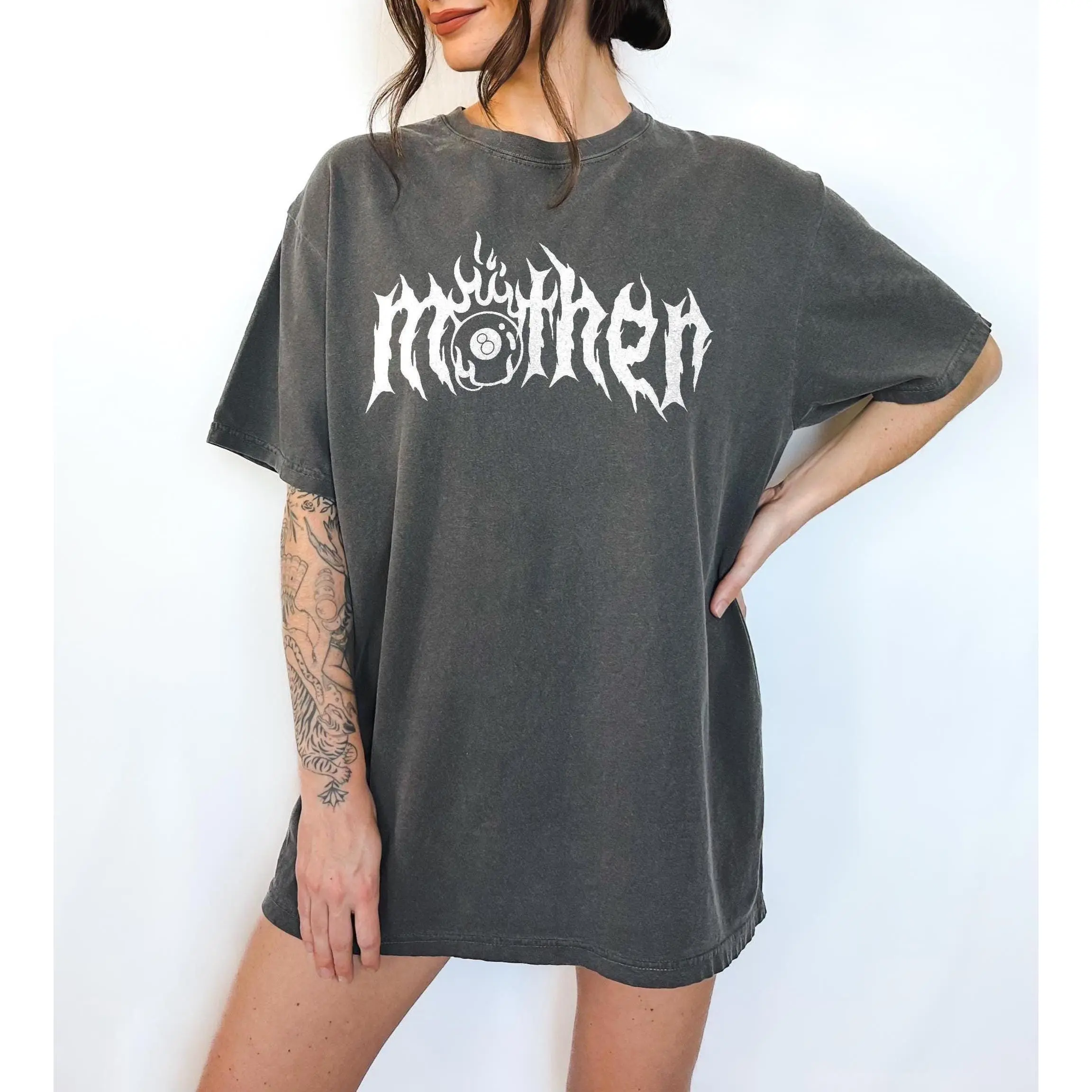 Grunge Mother Shirt, Oversized Metal Goth Mom Tee, Alternative Mothers Day Gift