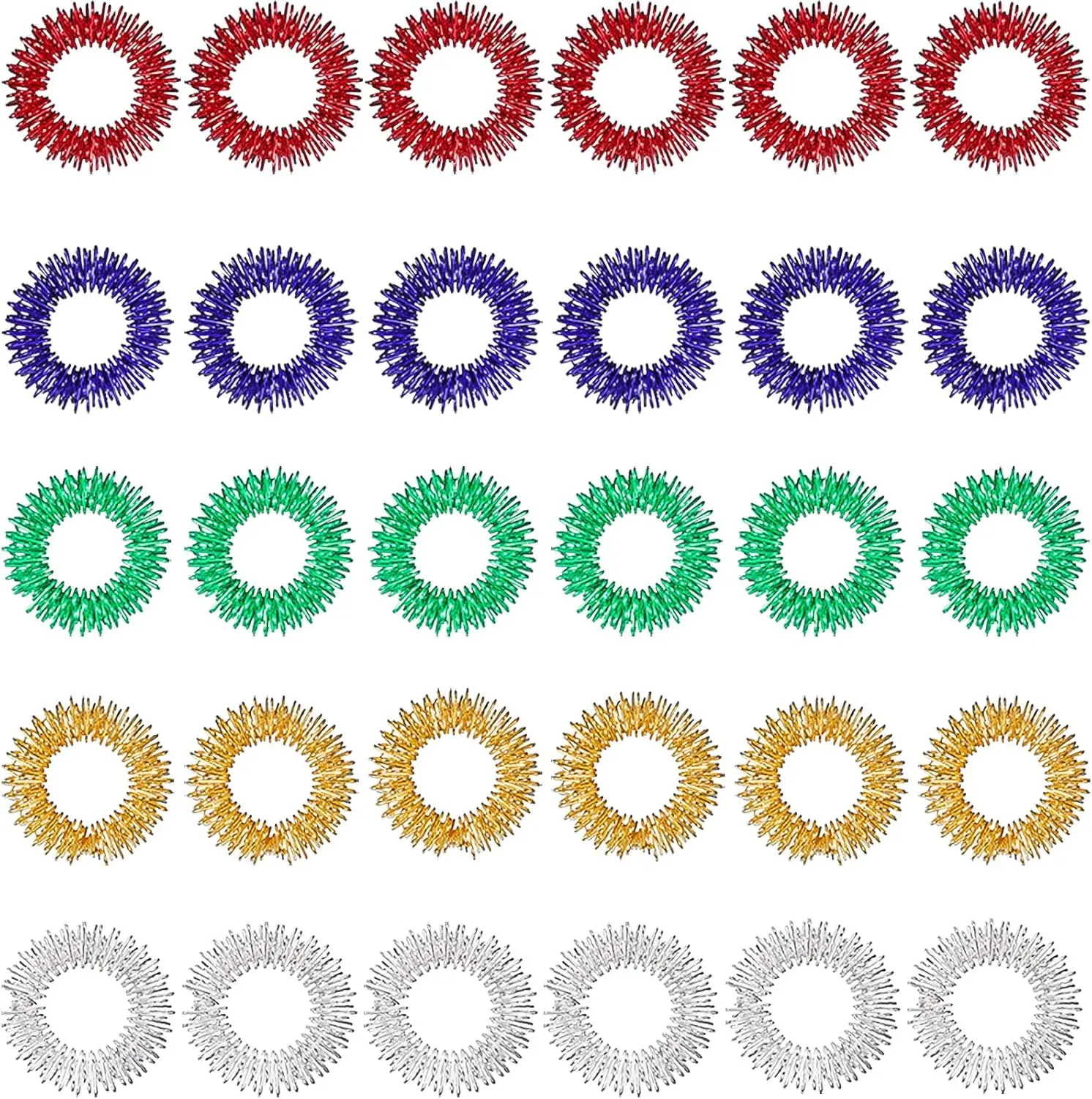 Anodized Coating Acupuncture Ring Stress Relief Fidget Toy - Ring Shape Finger Massager for Neurodivergent Kids (3+ Years) to Boost Fine Motor Skills, Increase Productivity, & Kids Calming Techniques