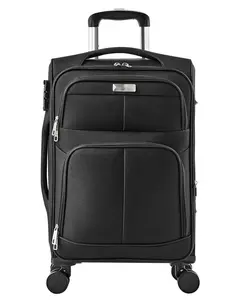 20-Inch Softside Expandable Carry-On Luggage with 360-Degree Spinner Wheels in Black - Lightweight Durable Cabin Suitcase, Fully Expandable, TSA-Approved Lock, Ultra-Smooth Rolling Travel Bag for Weekend Trips and Business Travel