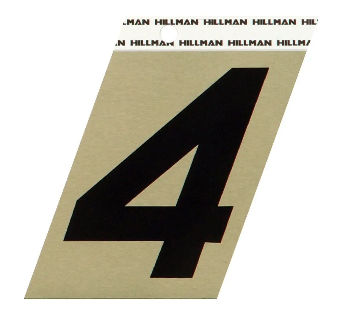 Hillman Group 840560 Self-Adhesive Aluminium Angle-Cut Numbers, 3 In., 4-Pack for Mailboxes, Outdoor Use, Helps Emergency Workers Make Address More Visible