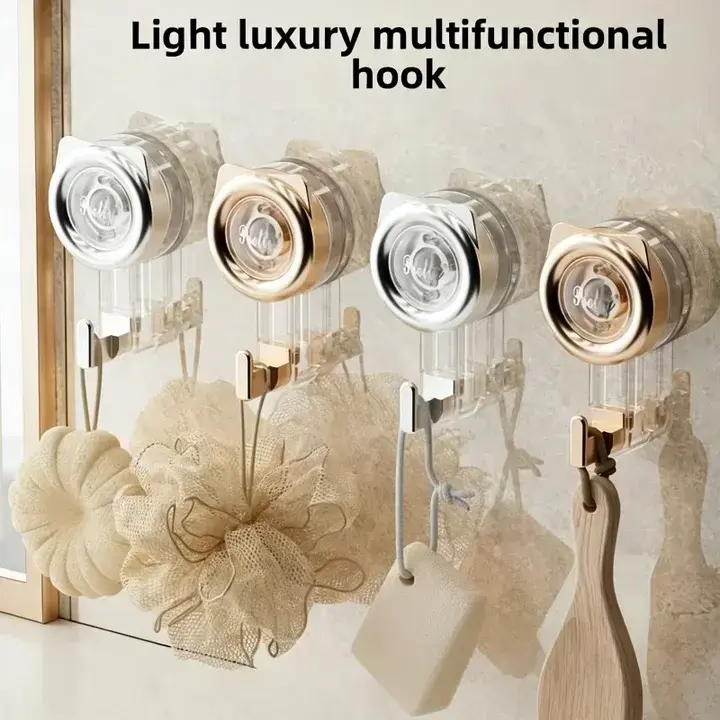 4/2Pcs Suction Cup Hooks for Shower, Removable Shower Towel Hooks Suction Hooks No Drill Hook for Glass Door for Halloween Christmas Decoration Mirror, Windows, Tile, Robe, Bathroom Suction Hook Hooks that stick Organiser Hanger【cat ears, Gold+Clear】