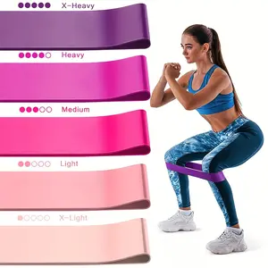 Guyutao 5-Piece Tpe Anti-Slip Resistance Bands Set, Lightweight Flexibility Training for Yoga Pilates Gymnastics Dance, Workout Bands