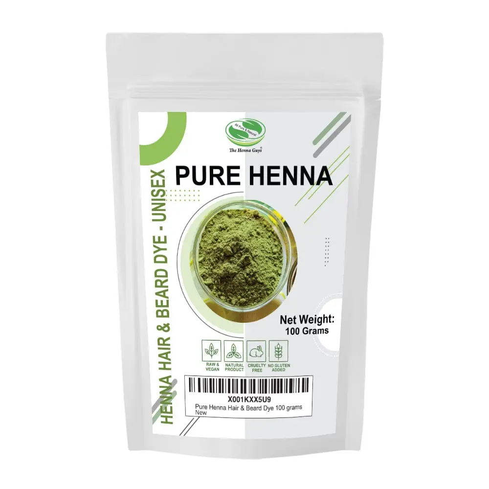 The Henna Guys Pure Henna Powder - Natural Hair Color for Gray Coverage & Dye Transition, Cruelty-Free Formula for Fine to Normal Textures (100g), Hair Colors