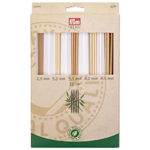 Double-Pointed Knitting Needles Set, Bamboo, 2.5-4.5mm