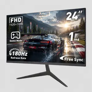 24” Gaming Monitor 180Hz High Refresh Rate, FHD IPS Display 1ms, AMD FreeSync, Built-In Speakers, Zero Border Design for Multi-Screen Gaming Station