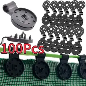 100 Piece Awning Fabric Heavy Duty Locking Clip, greenhouse shading cloth fixing clips, fence shading net clips，Reusable Windproof Awning Fixture Tarp Plastic Clip