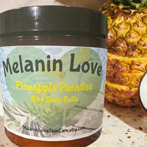 Melanin Love Pineapple Paradise Women's Body Butter 8oz Natural Skin Care for Smooth Skin Hydration & Natural Ingredients