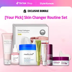 [Your Pick] Viral-Approved Skin Changer Routine Set - Anti-Aging I SKIN1004 Cleansing Foam, Medicube Zero Pad, PDRN Serum, Centellian24 Madeca Cream, Dr.Melaxin Calcium Balm, Eye Patch, Arencia Vitamin C Booster Shot, Sungboon Editor Mask