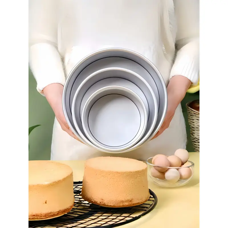 3-piece aluminum round springform cake pan set, 4/6/8 inch nonstick baking pans, Bakeware, durable, oven safe, suitable for making sponge cakes, cheesecakes and home baking.