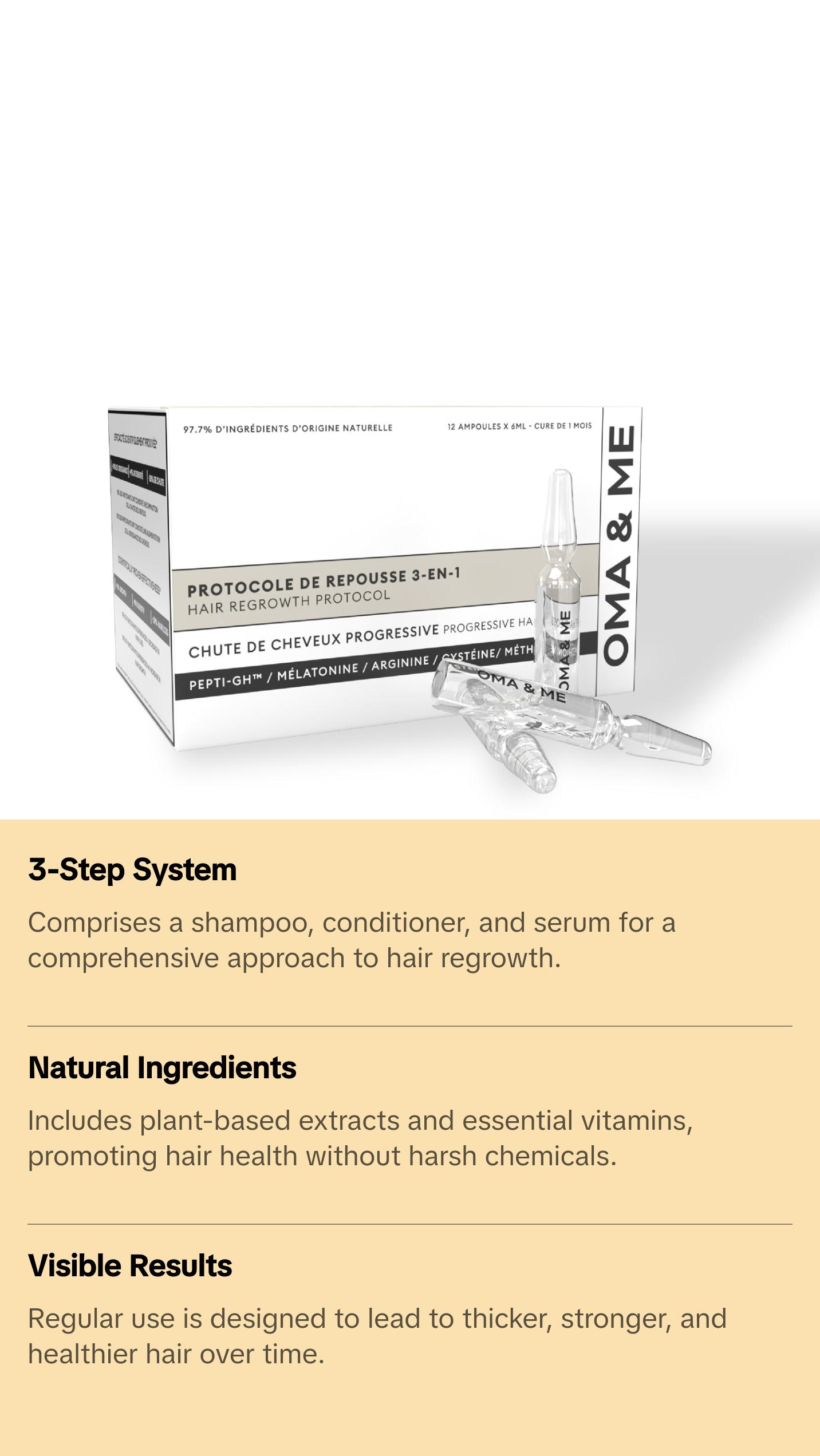 Oma & Me 3-in-1 Hair Regrowth Protocol Top Leader FrenchPharmacy