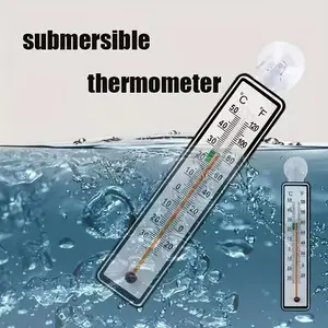 Fish Tank Anti-Collision Protection Aquatic Aquarium Thermometer, Fish Tank Temperature Gauge, Adhesive Plastic Thermometer for Aquarium Surfaces, Easy-To-Use Water Temperature Monitor