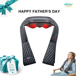 ALLJOY Cordless Shiatsu Massager, Rechargeable Neck & Shoulder Massager with Kneading and Heat, Effective Muscle Pain Relief, Ideal Gift for Men & Women