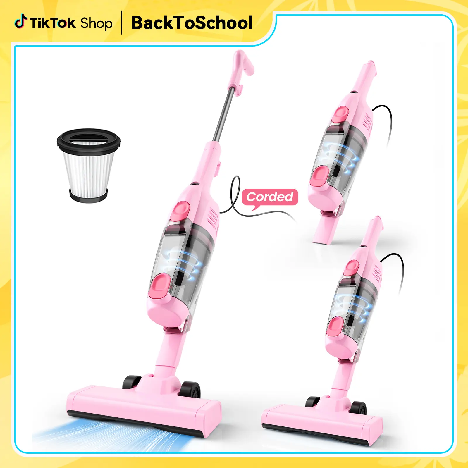 INSE R6X Corded Stick Vacuum, 15KPa Suction with 600W Motor, Ultra-Lightweight Bagless Upright Vacuum with Handheld for Home Hard Floor Hardwood Floor Pet Hair Car Cleaning home cleaning tools home appliances pet lovers home essentials