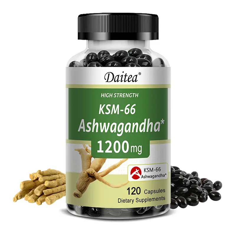 Organic KSM-66 Ashwagandha Supplement 1200 mg of Clinically Studied KSM-66 High Absorption, Support Energy & Focus for Men and Women