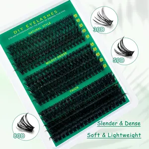 640pcs D Curl Eyelash Extensions, 30D+40D+50D Styles, 8-16mm Mixed Lengths, Home Use, Beginner Friendly, Non-Toxic, DIY Volume Eyelashes