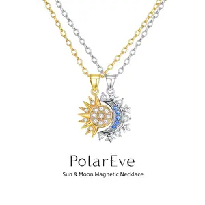 PolarEve Sun and Moon Magnetic Jewelry Set Ring Bracelet & Necklace for Women 3-Piece Gift Collection Magnetic Design Versatile Unisex Jewelry