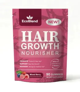 EcoBlend Women's Hair Growth Gummies—Nourish thinning hair and promote fuller locks with a natural, gentle formula—Filled gummies—Mixed berry flavor—90 count (45-day supply)
