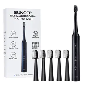 Sonic Electric Toothbrush Set for Adults, 5 Modes Rechargeable Toothbrush with 5 Brush Heads, 50-Day Battery Life, IPX7 Waterproof, 2-Min Smart Timer