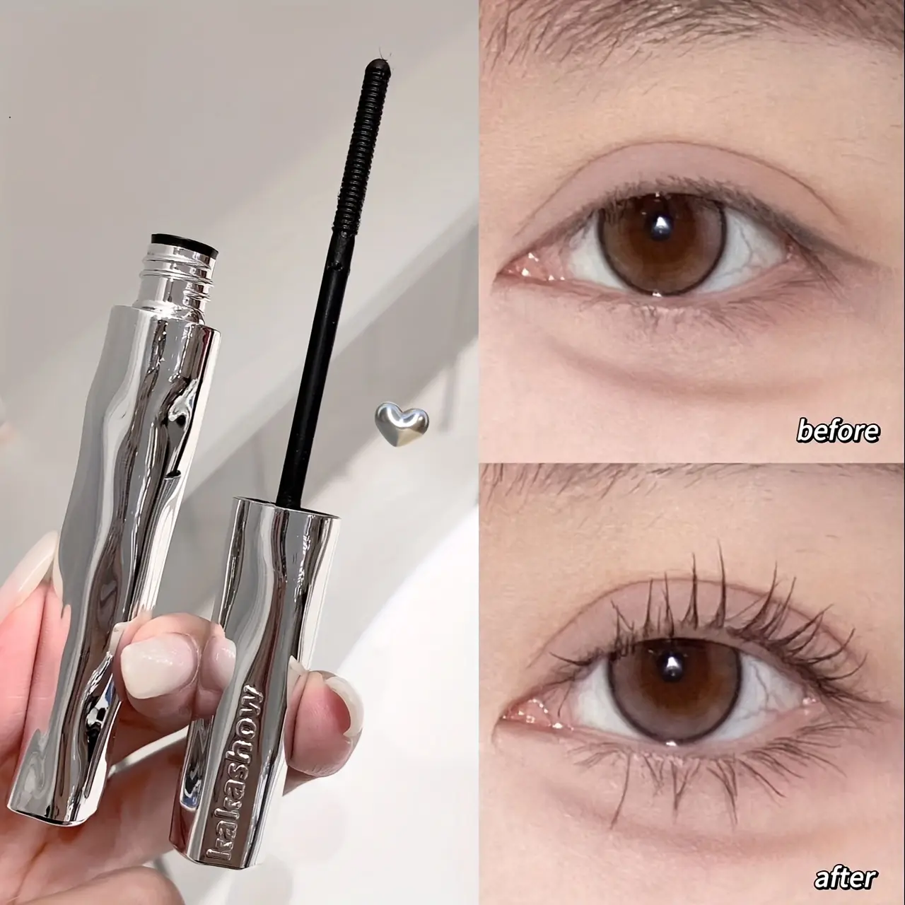Thick, Lengthening & Curling Black Waterproof Volumizing, Voluminous Mascara with Sunflower Brush, Fast-Drying Long-Lasting Smudge-Resistant Formula for Natural Daily Look and Bottom Lashes, Suitable for Beginners and All Skin Types