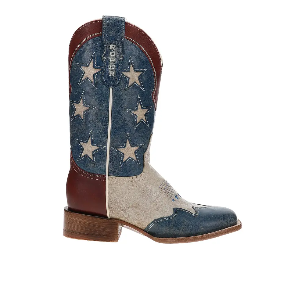 ROPER Womens 250 Usa Square Toe  Casual Boots Mid Calf Low Heel 1-2" - Blue