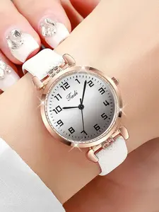Fashion Women Watches Ladies Gradient Color Dial Quartz Watch Casual Leather Strap Wristwatch Reloj Mujer