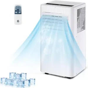 White 10000 BTU Portable Air Conditioner  3 In 1 Standing AC Unit With Remote Control and Window Kit  Quiet Room Air Conditioner With Dehumidifier  Cools Up to 560 Sq  Ft  for Home Office