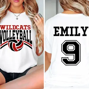 Custom Volleyball Team Shirt - Name & Number, Mom & Game Day Tee, High School Cheer Gift