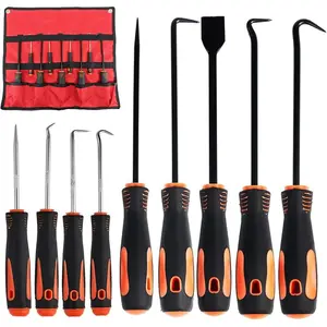 9 count Precision Hook and Pick Set with Scraper.  Auto Oil Seal/O-Ring Seal Gasket Mini Precision Hooks Puller Remover,Excellent  and  Repair Remover Tools