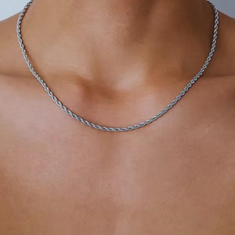 Men's Minimalist Chain Necklace, Clavicular Necklace, Fashion Jewelry for Party, Daily Clothing Decor, Trendy All-match & Exquisite Jewelry for Birthday Gift, Cuban Link Design Necklace, Cuban Style Necklace, Fashionable Jewelry Accessories