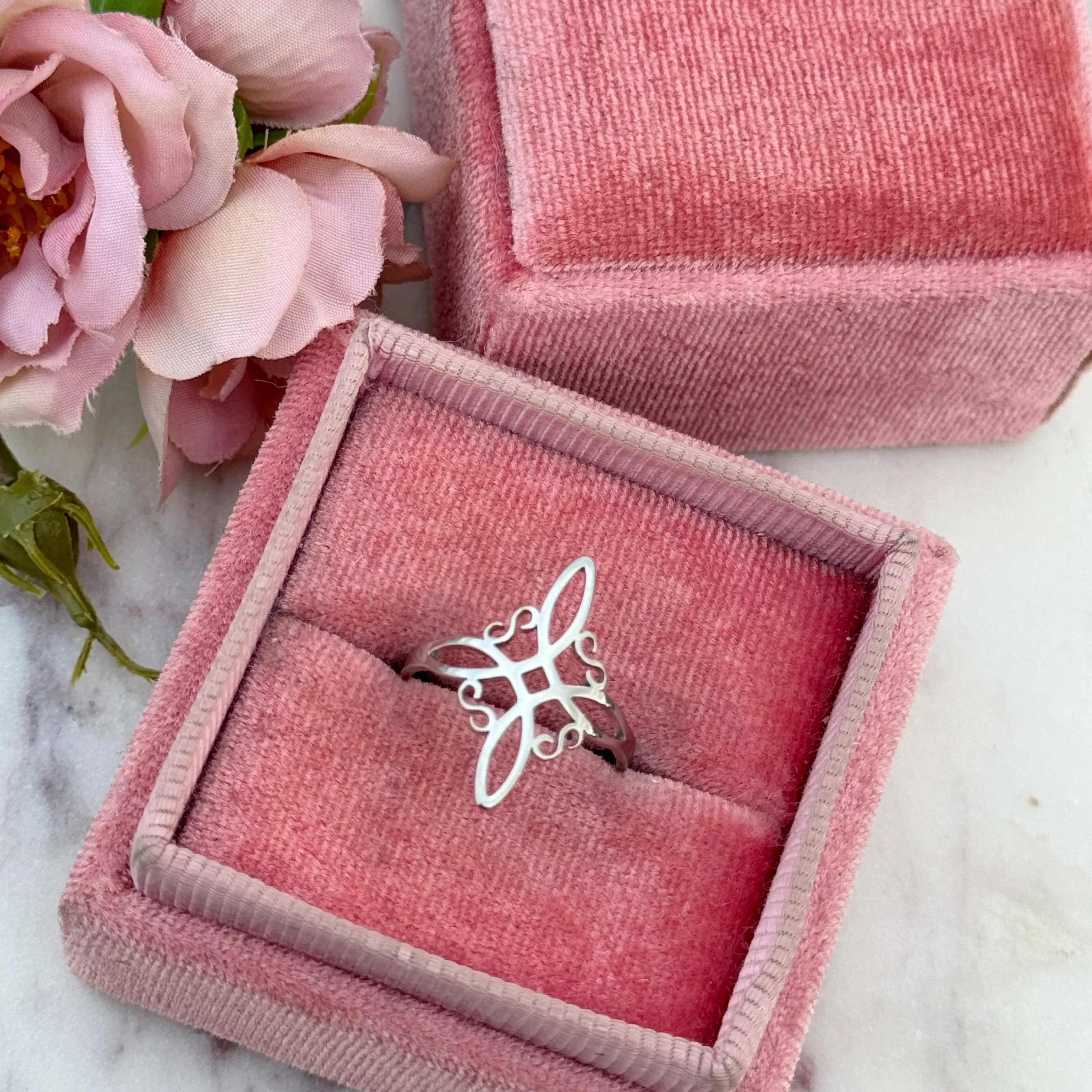 Witchy Stainless Steel Ring for Women, Adjustable Celtic Witch's Knot Protection Amulet Jewelry, Stainless Steel Jewelry, Adjustable Rings