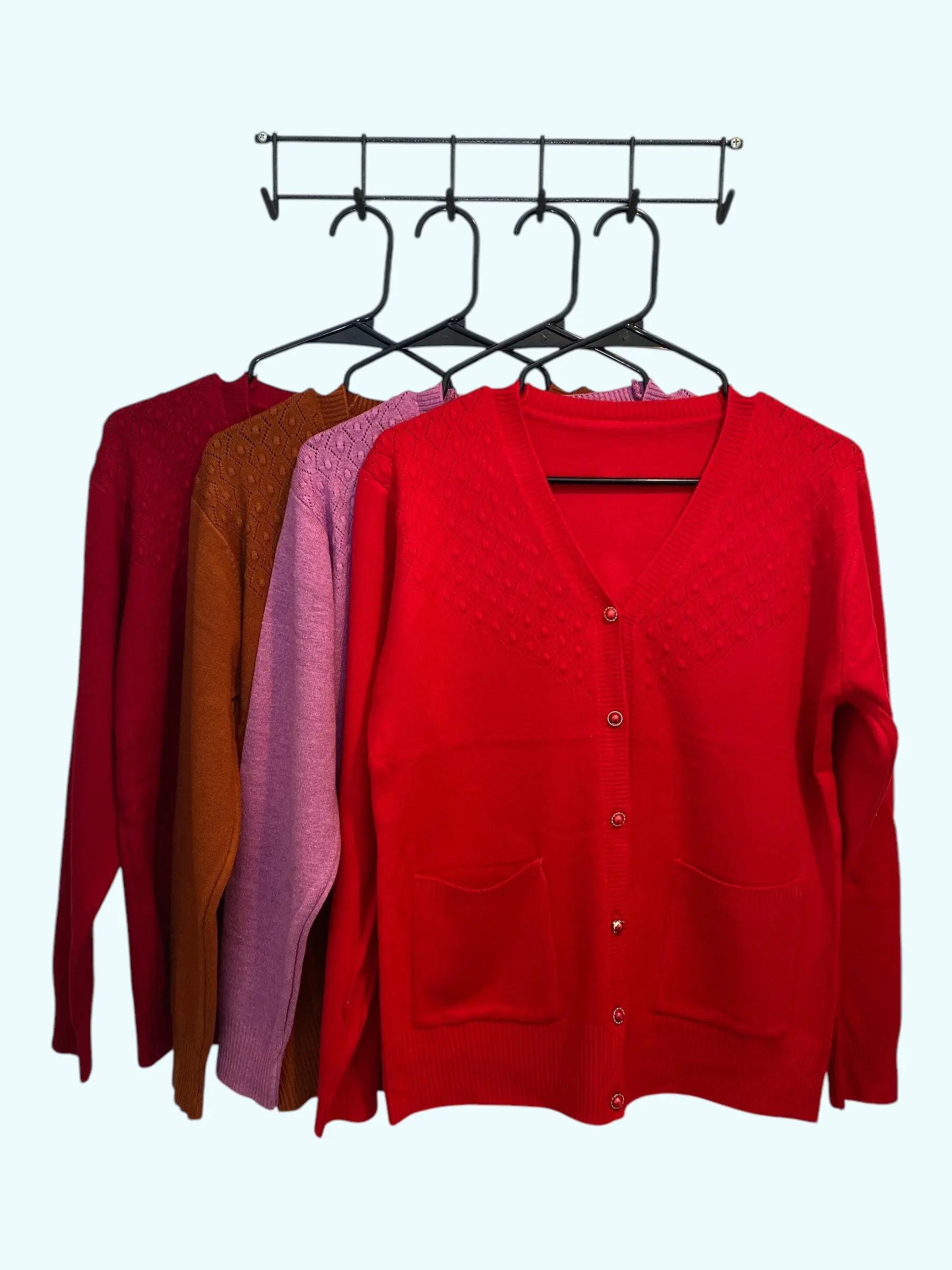V-neck cardigan sweater