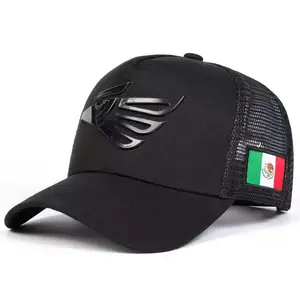 Unisex Mesh Snapback Cap with Curved Brim and Side Flag Detail, Comfortable Casual Hat for Driving, Camping and Everyday Use