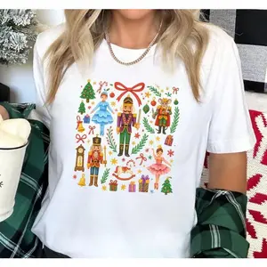 Delivered after Christmas-Vintage Christmas Nutcracker Shirt, Scandinavian Christmas Shirt, 100% Cotton Holiday Party Tee, Christmas Shirts, Nutcracker Xmas Shirt, Christmas Tee