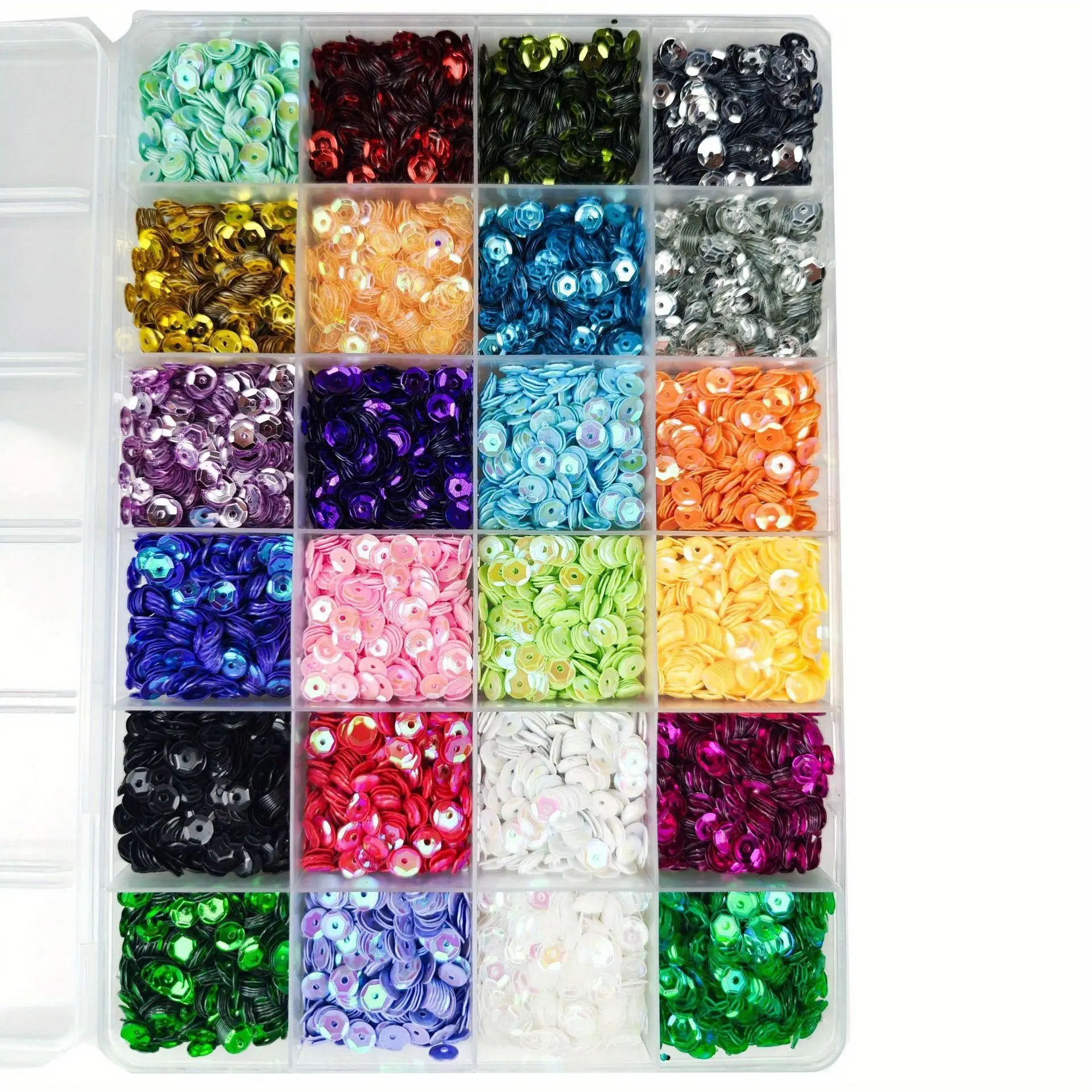 24-Color Sequins Set with Storage Box, Ideal for Sewing, Handcraft, DIY Projects, Holiday Decorations, Perfect Craft Supplies