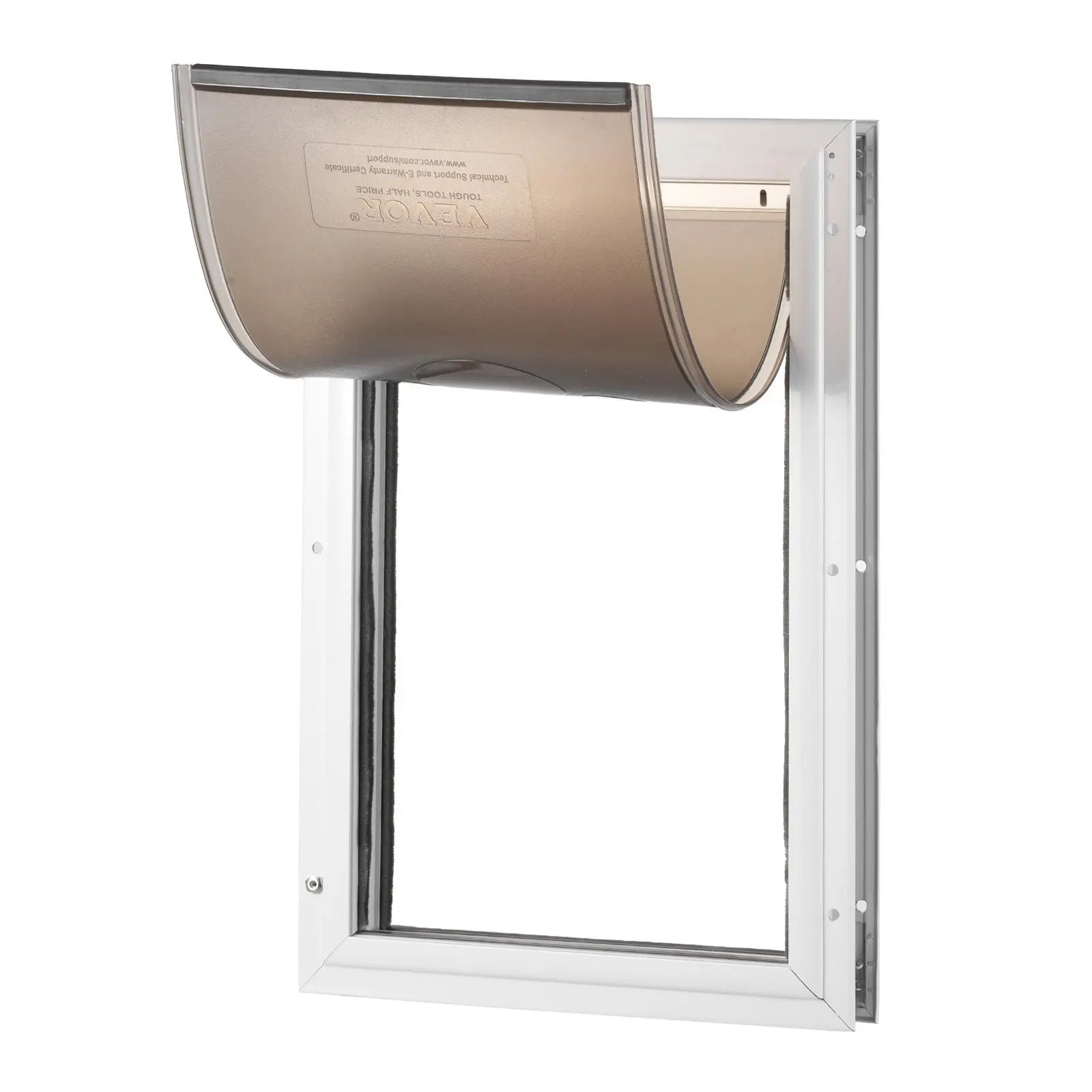 VEVOR Pet Door,  16.65" x 27.44" Aluminum Frame with Lock and Flap System, Weatherproof Doggy Door, Easy to Install in Interior or Exterior Doors, Pet Door Suitable for Cat Doggie Kitties (White-XL)
