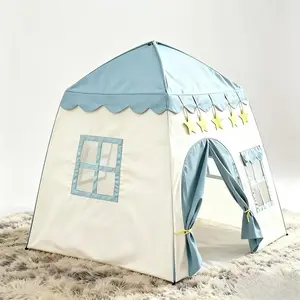 Fun Kids Play Tent, Toddler Play Tent, Castle Playhouse for Boys Girls, Secret Base & Sleep Tent, Playtime, Zipper Closure, Portable Beach Party Playhouse, Ideal Birthday Christmas Halloween Thanksgiving Holidays Gift, No Accessories & Lights