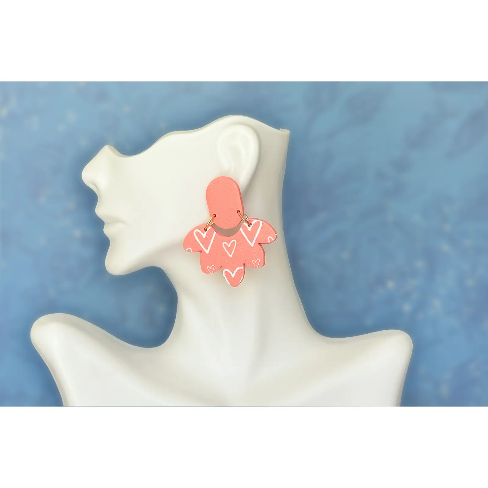 ROMANTIC handmade polymer clay earrings for women. Lightweight earring, Dangle & Drop Earrings, Clay earring, elegant for her, gift for mom.