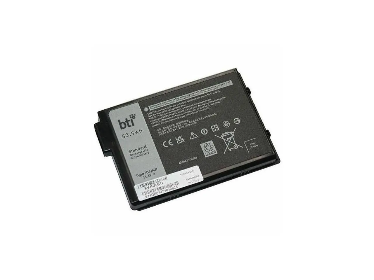 BTI XVJNP-BTI 3-Cell 4680 mAh Li-Ion Notebook Battery - 53.3 Wh BTI XVJNP-BTI 3-Cell 4680 mAh Li-Ion Notebook Battery - 53.3 Wh