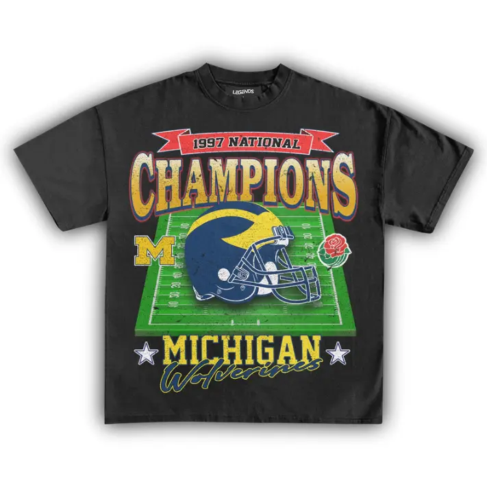 Vintage 1997 Wolverines Rose Bowl Tee, Football Team Shirt, Football Shirt, Vintage Graphic Tee, Unisex T-Shirt, Gift For Men, Top Menswear Streetwear