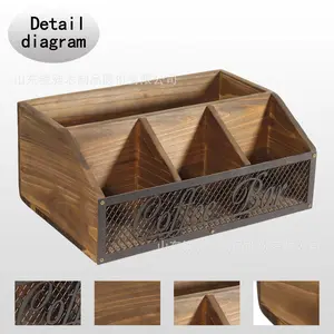 Spot wooden desktop storage and organizer sorting box divided format Pinbean storage box household household necessities storage artifact