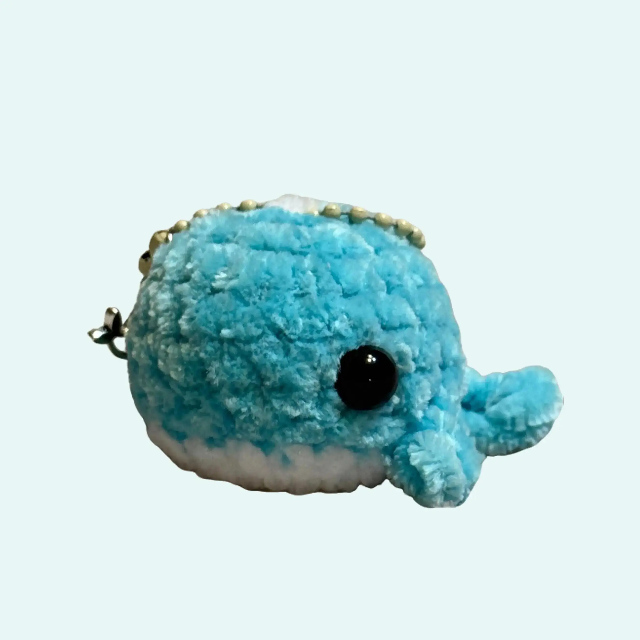 Handmade Crochet Mini Plushy Whale Keychain Cute Keychain