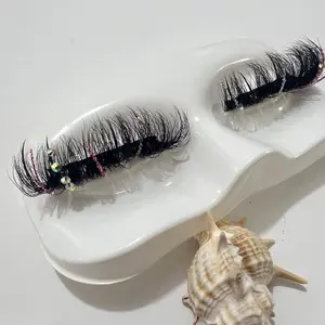 Wispy Spikey Decal Super Curly  Eyelashes- Mimics Extensions Design - Makeup mink fake Fluffy