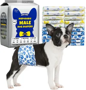Dono Dog Diapers Male, Disposable Male Dog Wraps 30ct, Ultra Absorbent Doggie Diapers, Rapid-Dry Leak-Proof Puppy Diapers, Wetness Indicator Excitable Urination Incontinence, Small