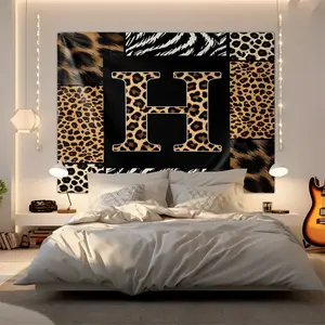 Trendy Leopard Print Letter Tapestry, Soft and Durable, Multi-Functional Wall Decor, Suitable for Sofa and Bed Background, Fashionable and Versatile for Home, Tapestry Wall Hanging, Durable Decorative Tapestry