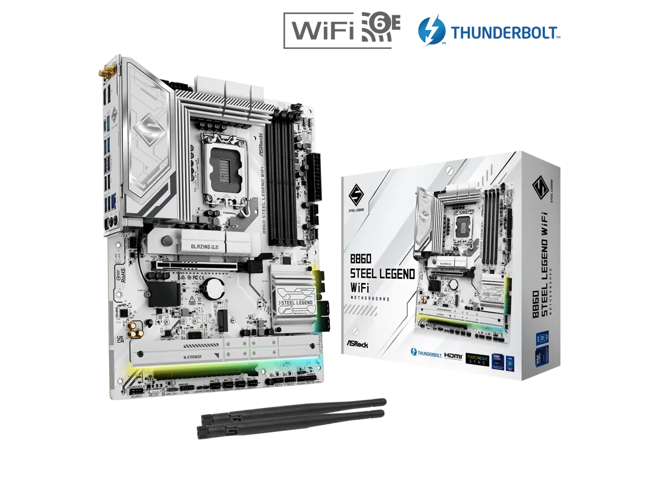 ASRock B860 Steel Legend WiFi LGA 1851 Intel B860 SATA 6Gb/s DDR5 ATX Motherboard