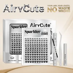 Sparkler | AiryCute Velour Luxe Collection | DD Curl Barely-There Natural Collection  Soft Wispy Lightweight Lashes |  Everyday Clean Girl Beginner-Friendly DIY Clusters