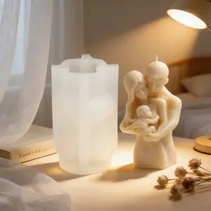 1PC 3D Family Silicone Candle Mold, Lover Parents Sculpture Plaster Mould for DIY Scented Candle Soap Resin Casting Tool Mother's Day Father's Day Home Decor Gift