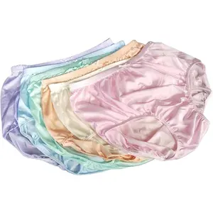 Lot of 6 Vintage Plus Size XL  36 inch - 46 inch Full Cut Briefs Sheer Transparent Silk Nylon Panties Men Womens Knicker Underwear High  Granny Brief Mushroom Gusset